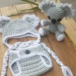 Baby hat diaper cover stuffed animal
